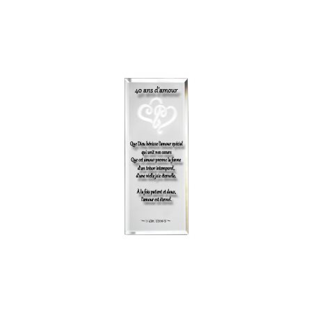 PLAQUE MIROIR "40 ANNÉES D`AMOUR"