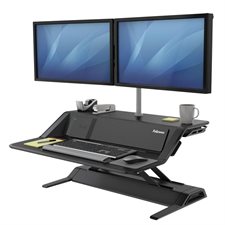 Station de travail convertible assis-debout Lotus™ DX avec station de recharge noir
